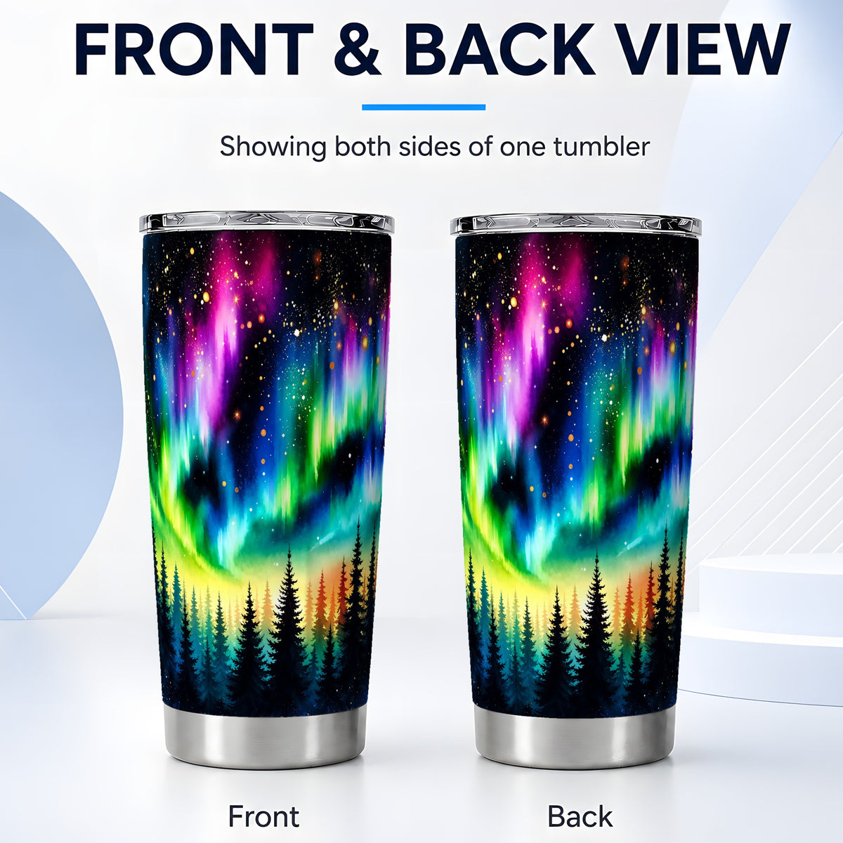 #pl[20oz|Steel] Aurora Tumbler 20oz, Forest Tumbler, Stainless Steel Travel Cup