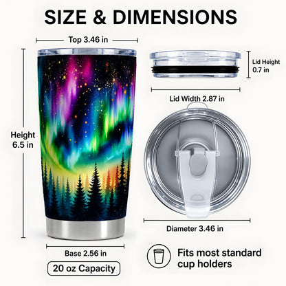 #pl[20oz|Steel] Aurora Tumbler 20oz, Forest Tumbler, Stainless Steel Travel Cup