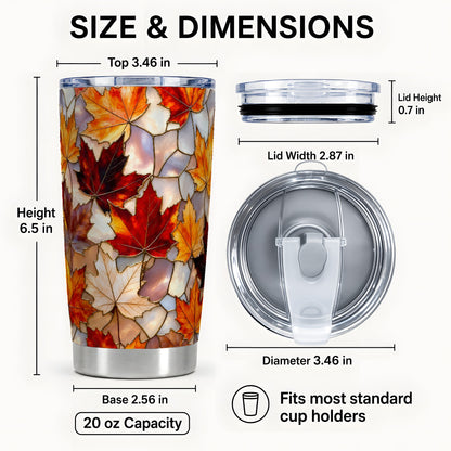 #pl[20oz|Steel] Maple Leaf Tumbler 20oz, Autumn Tumbler, Stainless Steel Travel Cup