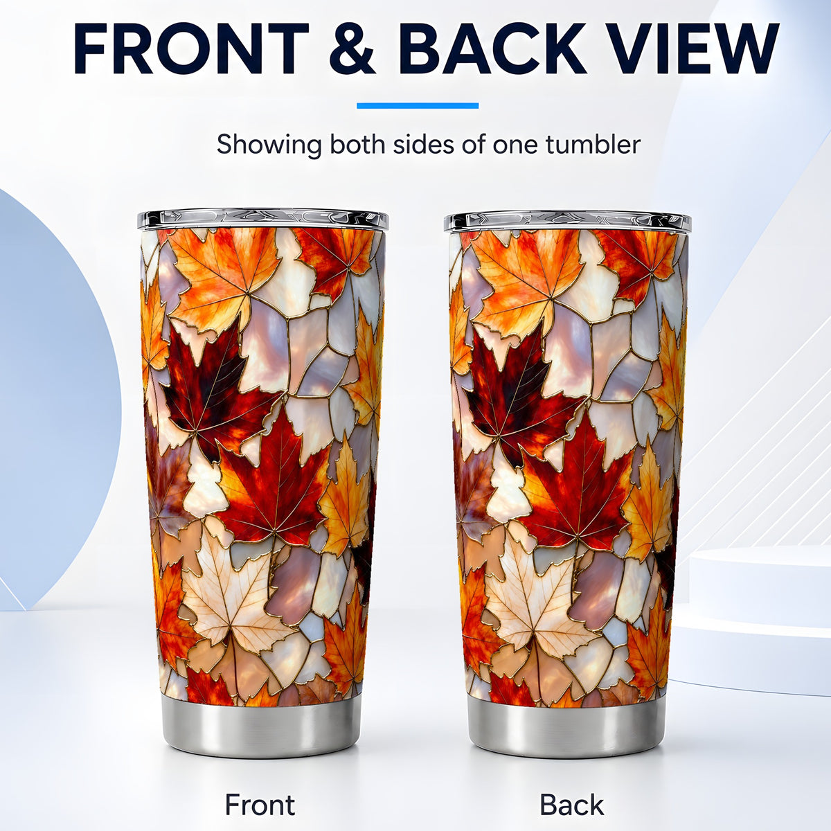 #pl[20oz|Steel] Maple Leaf Tumbler 20oz, Autumn Tumbler, Stainless Steel Travel Cup