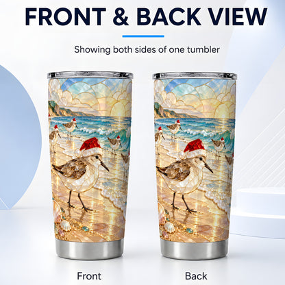 #pl[20oz|Steel] Santa Shorebird Tumbler 20oz, Coastal Tumbler, Stainless Steel Travel Cup