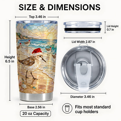 #pl[20oz|Steel] Santa Shorebird Tumbler 20oz, Coastal Tumbler, Stainless Steel Travel Cup