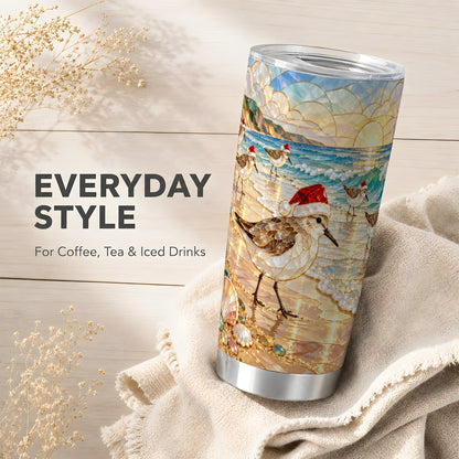 Santa Shorebird Tumbler 20oz, Coastal Tumbler, Stainless Steel Travel Cup