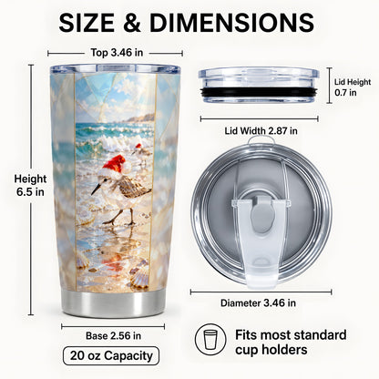 #pl[20oz|Steel] Christmas Shorebird Tumbler 20oz, Beach Tumbler, Stainless Steel Travel Cup