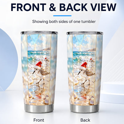 #pl[20oz|Steel] Christmas Shorebird Tumbler 20oz, Beach Tumbler, Stainless Steel Travel Cup