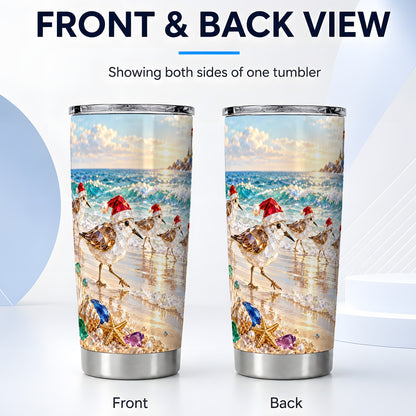 #pl[20oz|Steel] Holiday Shorebird Tumbler 20oz, Seaside Tumbler, Stainless Steel Travel Cup