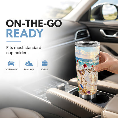 Holiday Shorebird Tumbler 20oz, Seaside Tumbler, Stainless Steel Travel Cup