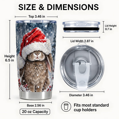 #pl[20oz|Steel] Christmas Bunny Tumbler 20oz, Rabbit Tumbler, Stainless Steel Travel Cup