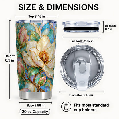 #pl[20oz|Steel] Jeweled Floral Tumbler 20oz, Botanical Tumbler, Stainless Steel Travel Cup