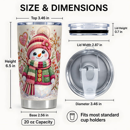 #pl[20oz|Steel] Snowman Tumbler 20oz, Faceted Art Tumbler, Stainless Steel Travel Cup