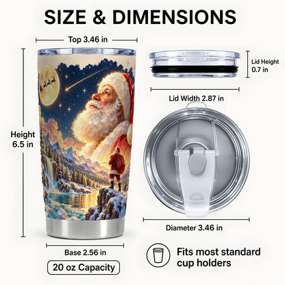 #pl[20oz|Steel] Santa Tumbler 20oz, Winter Night Tumbler, Stainless Steel Travel Cup