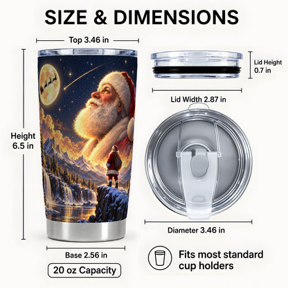 #pl[20oz|Steel] Santa Tumbler 20oz, Winter Scene Tumbler, Stainless Steel Travel Cup