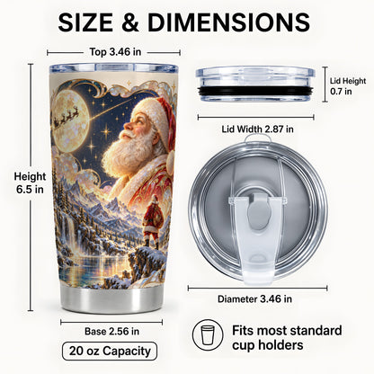 #pl[20oz|Steel] Santa Moon Tumbler 20oz, Christmas Tumbler, Stainless Steel Travel Cup