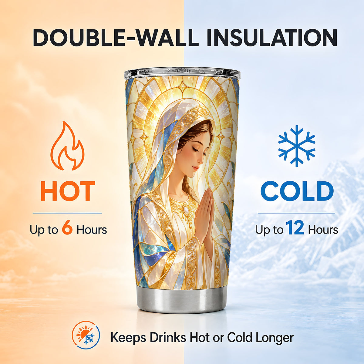 Praying Mother Tumbler 20oz, Faith Tumbler, Stainless Steel Travel Cup
