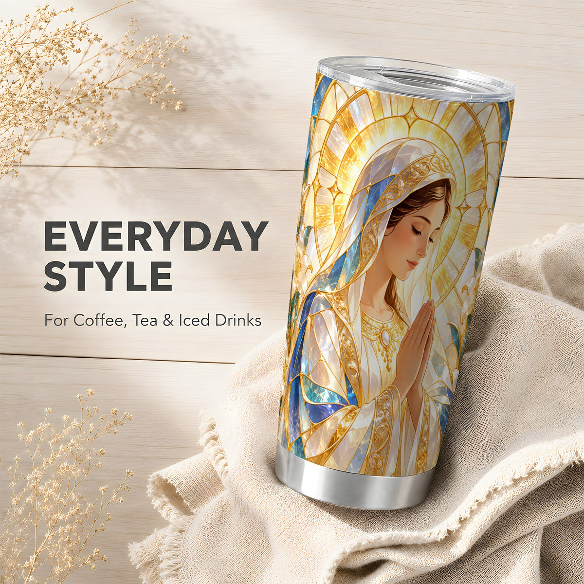 Praying Mother Tumbler 20oz, Faith Tumbler, Stainless Steel Travel Cup