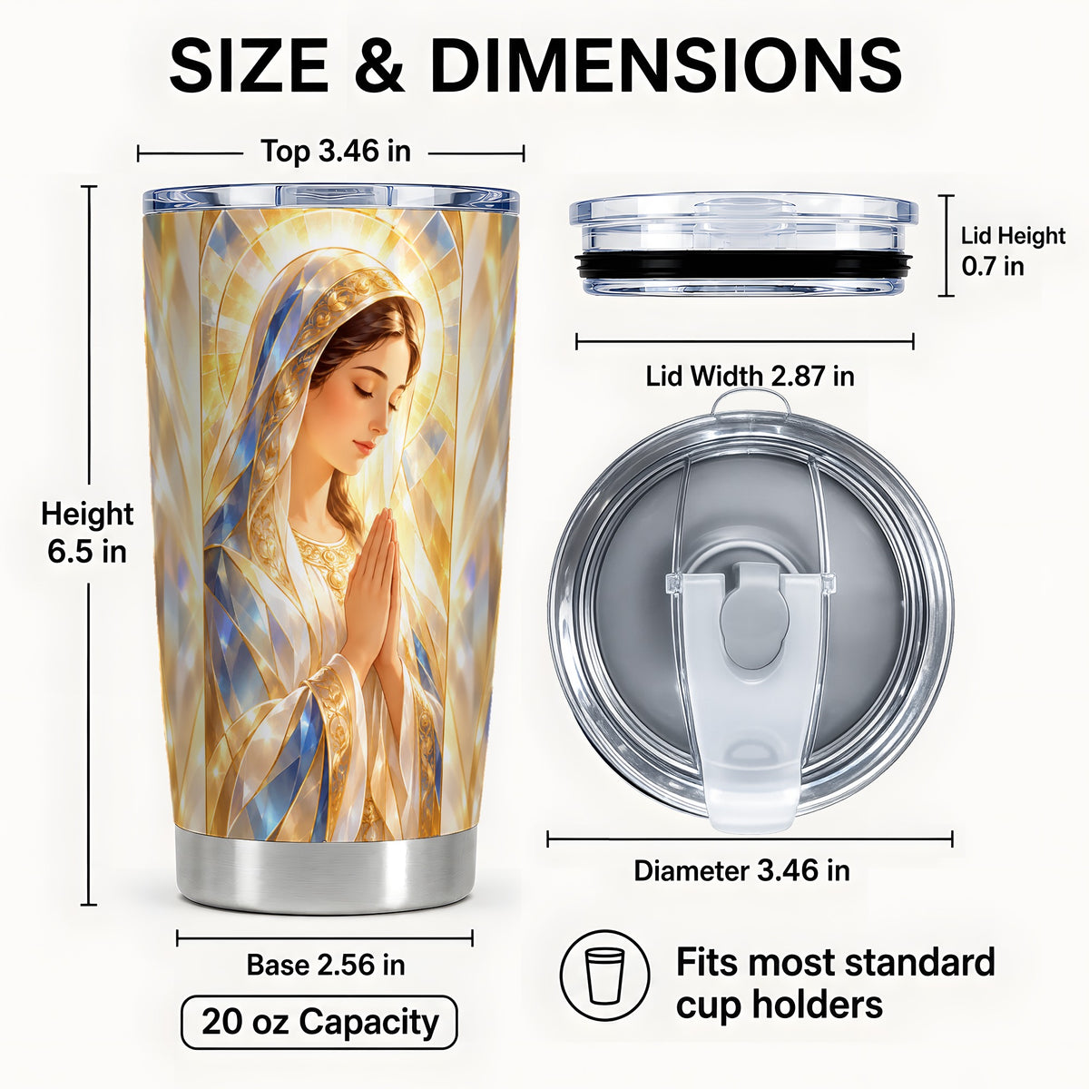 #pl[20oz|Steel] Radiant Mother Tumbler 20oz, Faith Tumbler, Stainless Steel Travel Cup