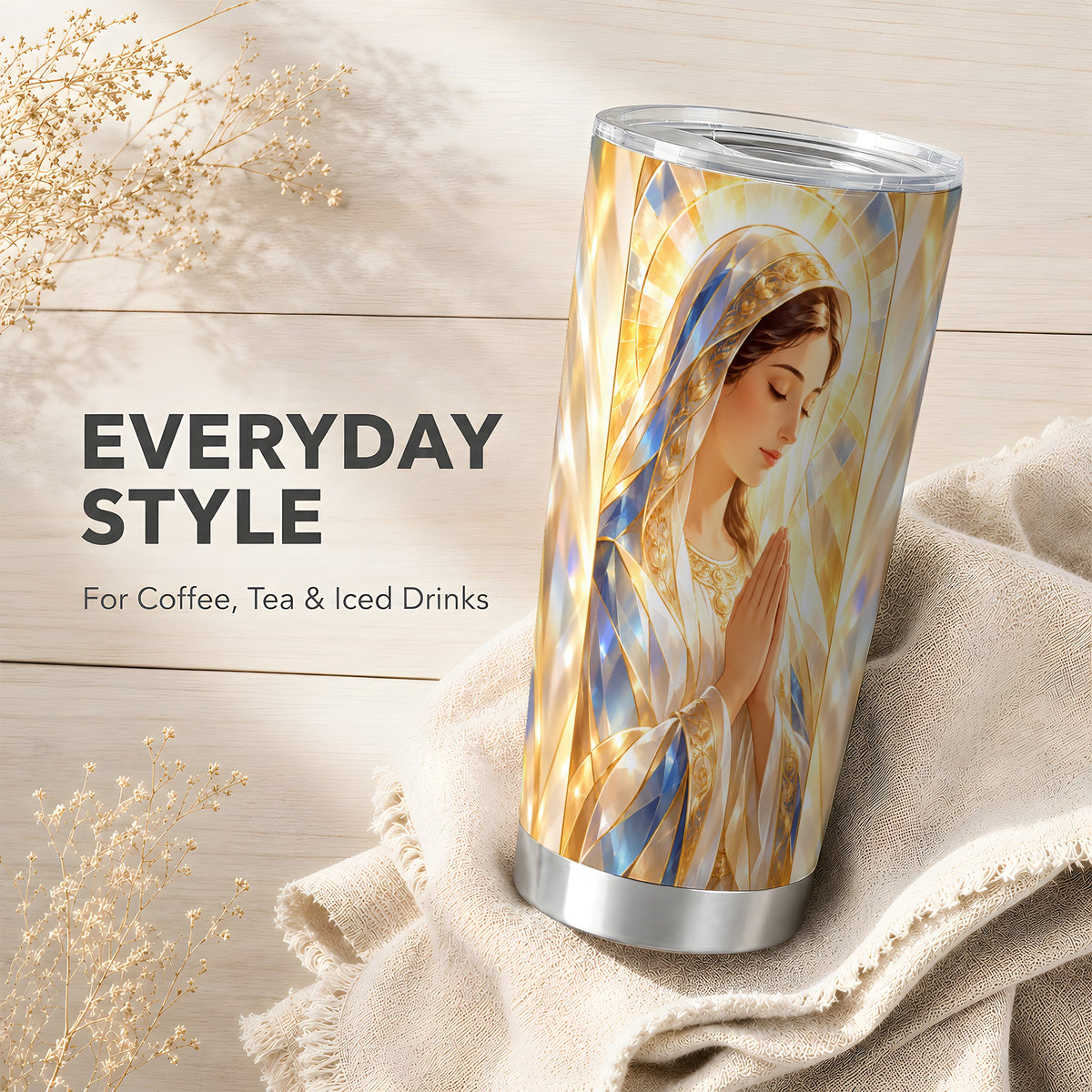 Radiant Mother Tumbler 20oz, Faith Tumbler, Stainless Steel Travel Cup