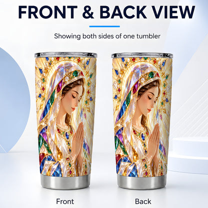 #pl[20oz|Steel] Jeweled Mother Tumbler 20oz, Sacred Art Tumbler, Stainless Steel Travel Cup