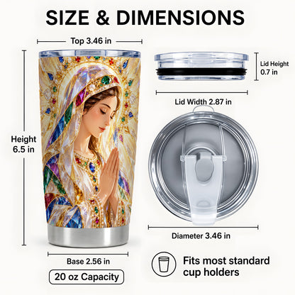 #pl[20oz|Steel] Jeweled Mother Tumbler 20oz, Sacred Art Tumbler, Stainless Steel Travel Cup