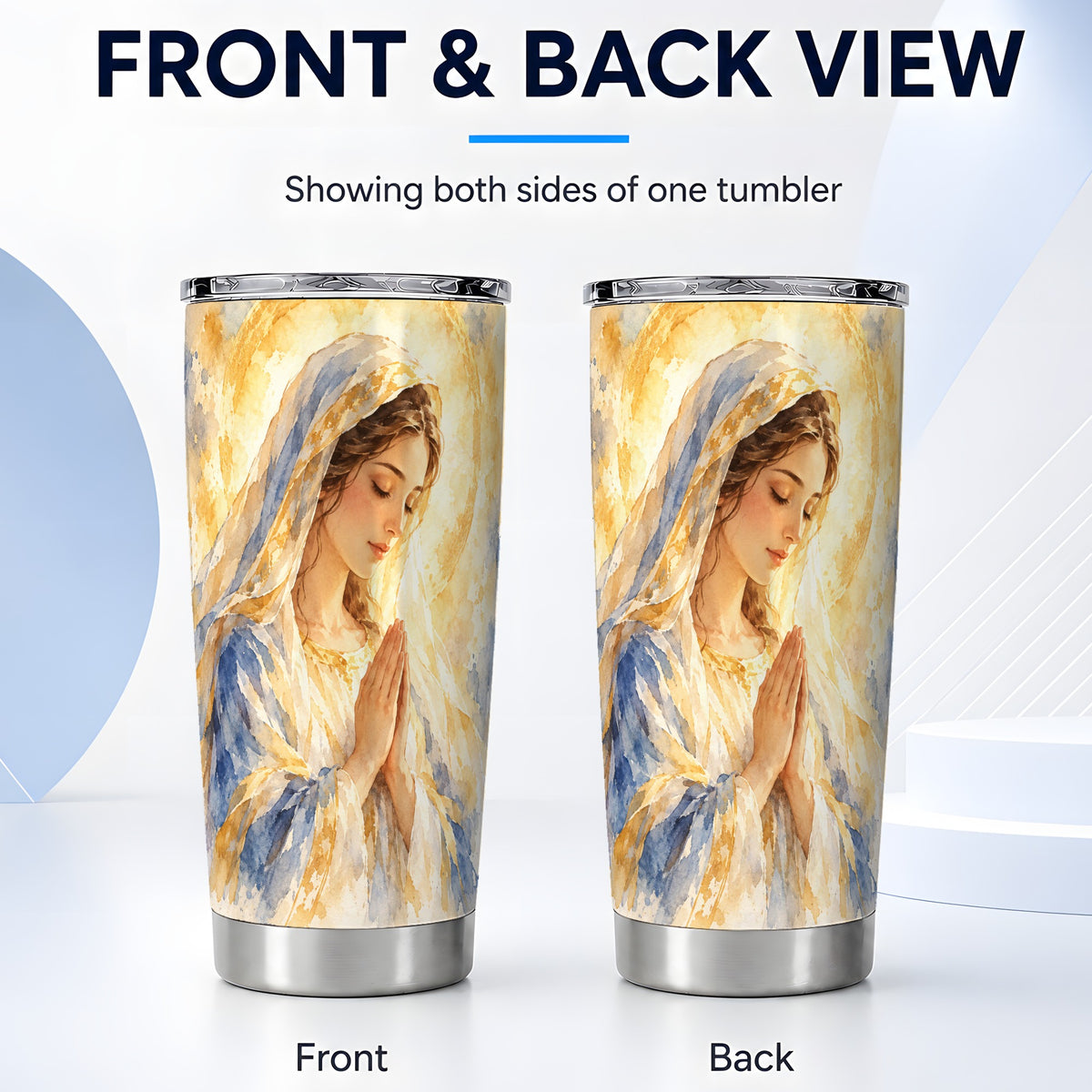 #pl[20oz|Steel] Watercolor Mother Tumbler 20oz, Faith Tumbler, Stainless Steel Travel Cup