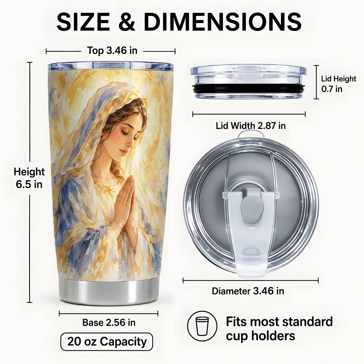 #pl[20oz|Steel] Watercolor Mother Tumbler 20oz, Faith Tumbler, Stainless Steel Travel Cup