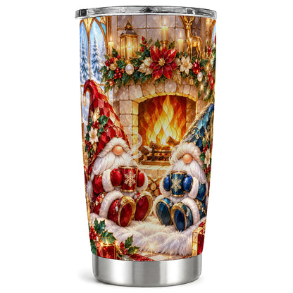 Christmas Gnome Tumbler 20oz, Winter Tumbler, Stainless Steel Travel Cup