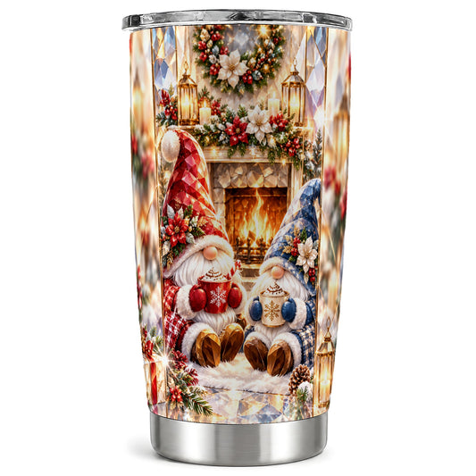 Crystal Gnome Tumbler 20oz, Winter Tumbler, Stainless Steel Travel Cup