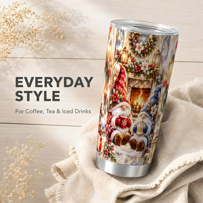 Crystal Gnome Tumbler 20oz, Winter Tumbler, Stainless Steel Travel Cup