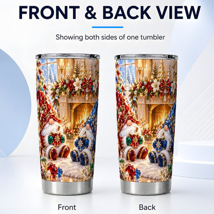 #pl[20oz|Steel] Gemstone Gnome Tumbler 20oz, Holiday Tumbler, Stainless Steel Travel Cup