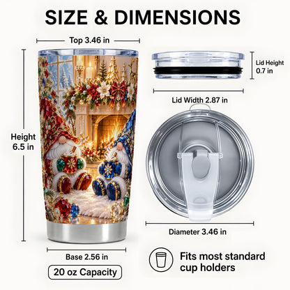 #pl[20oz|Steel] Gemstone Gnome Tumbler 20oz, Holiday Tumbler, Stainless Steel Travel Cup