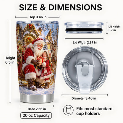 #pl[20oz|Steel] Santa Reindeer Tumbler 20oz, Christmas Tumbler, Stainless Steel Travel Cup