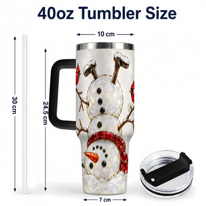#pl[40oz|Black] Sparkling Snowman 40oz Tumbler, Cardinal Stainless Steel Travel Cup