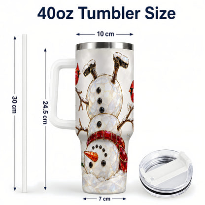 #pl[40oz|White] Sparkling Snowman 40oz Tumbler, Cardinal Stainless Steel Travel Cup
