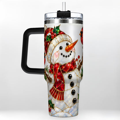 #pl[40oz|Black] Gemstone Snowman 40oz Tumbler, Cardinal Stainless Steel Travel Cup