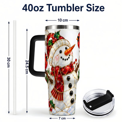 #pl[40oz|Black] Gemstone Snowman 40oz Tumbler, Cardinal Stainless Steel Travel Cup