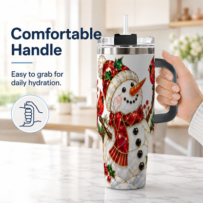 #pl[40oz|Black] Gemstone Snowman 40oz Tumbler, Cardinal Stainless Steel Travel Cup