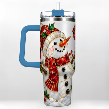 #pl[40oz|Blue] Gemstone Snowman 40oz Tumbler, Cardinal Stainless Steel Travel Cup