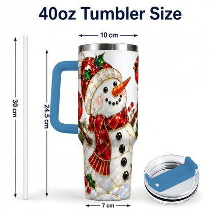 #pl[40oz|Blue] Gemstone Snowman 40oz Tumbler, Cardinal Stainless Steel Travel Cup