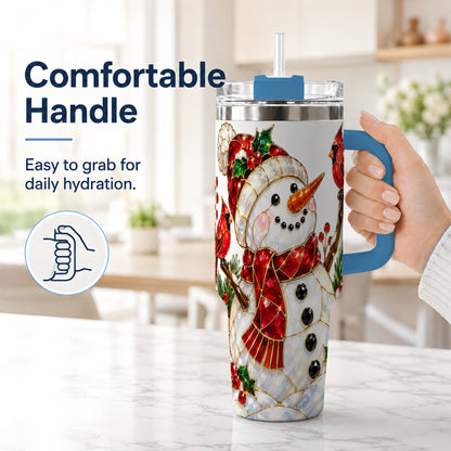 #pl[40oz|Blue] Gemstone Snowman 40oz Tumbler, Cardinal Stainless Steel Travel Cup