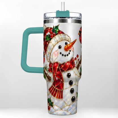 #pl[40oz|Green] Gemstone Snowman 40oz Tumbler, Cardinal Stainless Steel Travel Cup
