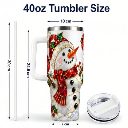 #pl[40oz|White] Gemstone Snowman 40oz Tumbler, Cardinal Stainless Steel Travel Cup
