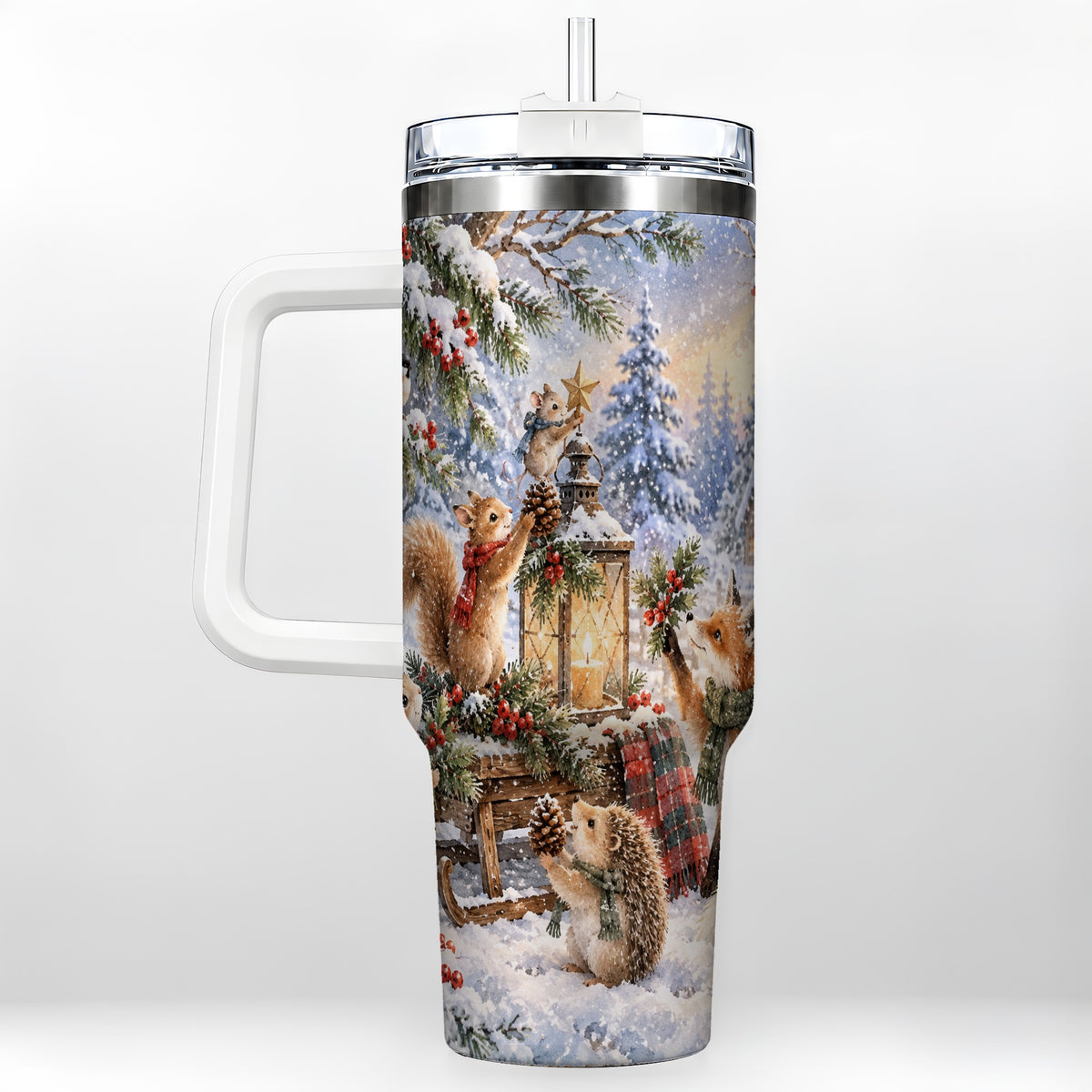Woodland 40oz Tumbler, Winter Animals Stainless Steel Travel Cup
