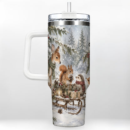 Woodland 40oz Tumbler, Forest Animals Stainless Steel Travel Cup