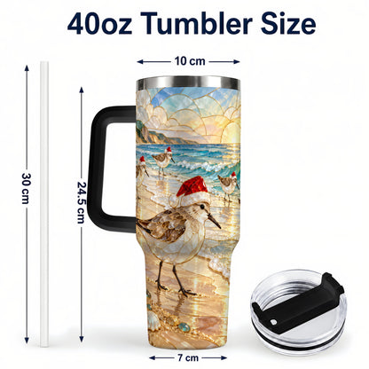 #pl[40oz|Black] Santa Shorebird Tumbler 40oz, Coastal Tumbler, Stainless Steel Travel Cup