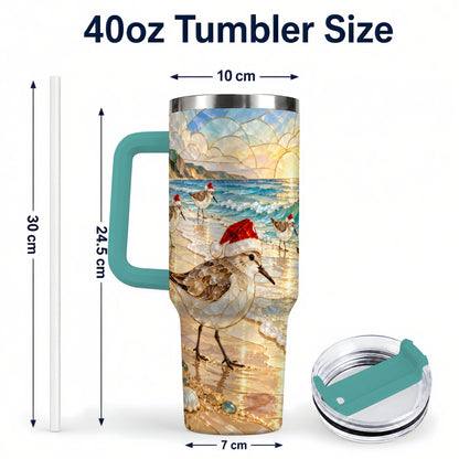 #pl[40oz|Green] Santa Shorebird Tumbler 40oz, Coastal Tumbler, Stainless Steel Travel Cup