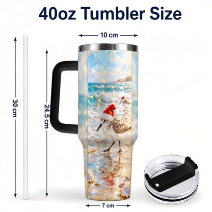 #pl[40oz|Black] Christmas Shorebird Tumbler 40oz, Beach Tumbler, Stainless Steel Travel Cup