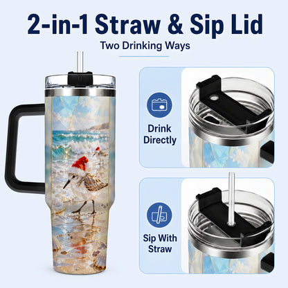 #pl[40oz|Black] Christmas Shorebird Tumbler 40oz, Beach Tumbler, Stainless Steel Travel Cup