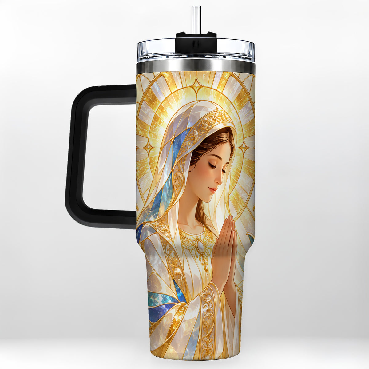 #pl[40oz|Black] Praying Mother Tumbler 40oz, Faith Tumbler, Stainless Steel Travel Cup