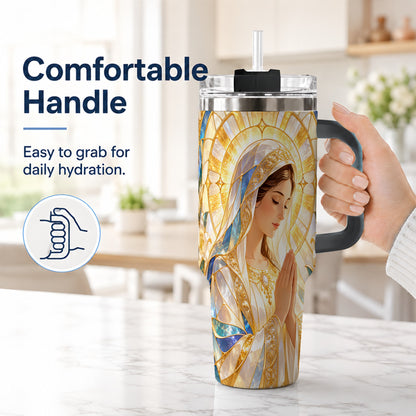 #pl[40oz|Black] Praying Mother Tumbler 40oz, Faith Tumbler, Stainless Steel Travel Cup