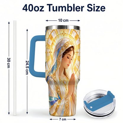#pl[40oz|Blue] Praying Mother Tumbler 40oz, Faith Tumbler, Stainless Steel Travel Cup